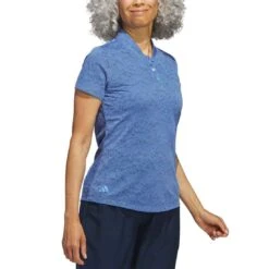 Adidas Women's Jacquard Polo -Elite Golf Shop adidas ss23 womens jacquard polo blue fusion side itempicture