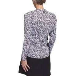 Adidas Women's Ultimate365 Print Pullover -Elite Golf Shop adidas ss23 womens ultimate365 print pullover black white back itempicture