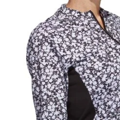 Adidas Women's Ultimate365 Print Pullover -Elite Golf Shop adidas ss23 womens ultimate365 print pullover black white detail itempicture