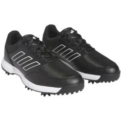 Adidas Tech Response 3.0 Golf Shoes Black/Black/White -Elite Golf Shop adidas tech response 3 0 golf shoes black black white front itempicture