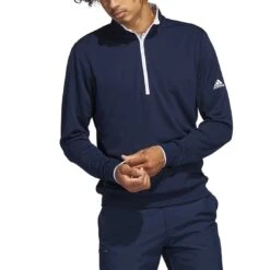 Adidas UPF Quarter Zip Pullover -Elite Golf Shop adidas upf quarter zip pullover collegiate navy model itempicture