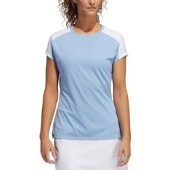 Adidas FW21 Women's Primeblue Heat.RDY Polo -Elite Golf Shop adidas womens fw21 primeblue heat rdy polo ambient sky itempicture