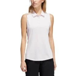 Adidas Women's Ultimate365 Solid Sleeveless Polo -Elite Golf Shop adidas womens ultimate365 solid sleeveless polo almost pink model itempicture