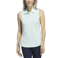 Adidas Women's Ultimate365 Solid Sleeveless Polo -Elite Golf Shop adidas womens ultimate365 solid sleeveless polo semi flash green model itempicture