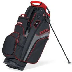 BagBoy Chiller Hybrid Stand Bag -Elite Golf Shop bagboy 2024 chiller hybrid stand bag black charcoal red itempicture