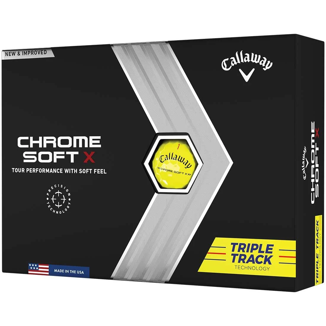Callaway Chrome Soft X Triple Track Yellow Personalized Golf Balls 3 Callaway Chrome Soft X Triple Track Yellow Personalized Golf Balls