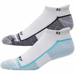 FootJoy ProDry Roll Tab Socks (2 Pairs) -Elite Golf Shop footjoy 2024 prodry roll tab socks 2 pack white light blue itempicture