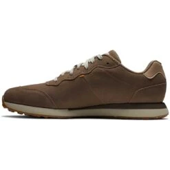 FootJoy Contour Jogger Golf Shoes Brown/Tan 14 FootJoy Contour Jogger Golf Shoes Brown/Tan -Elite Golf Shop footjoy contour jogger golf shoes brown tan 54277 side itempicture