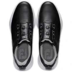 FootJoy FJ Fuel BOA Golf Shoes Black/Blue -Elite Golf Shop footjoy fj fuel boa golf shoes black blue 55449 top itempicture