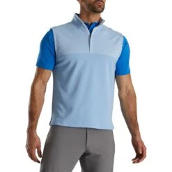 FootJoy Heather Yoke Half Zip Vest 11 FootJoy Heather Yoke Half Zip Vest -Elite Golf Shop footjoy heather yoke half zip vest dusk blue front itempicture