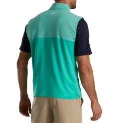 FootJoy Heather Yoke Half Zip Vest 15 FootJoy Heather Yoke Half Zip Vest -Elite Golf Shop footjoy heather yoke half zip vest sea green back itempicture