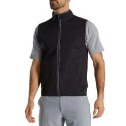 FootJoy HydroKnit Vest -Elite Golf Shop footjoy hydroknit vest black charcoal front itempicture