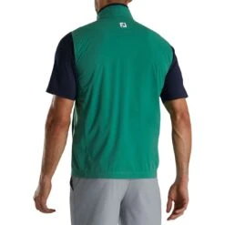 FootJoy HydroKnit Vest -Elite Golf Shop footjoy hydroknit vest evergreen navy back itempicture