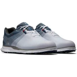 FootJoy Pro SL Sport Golf Shoes White/Blue Fog -Elite Golf Shop footjoy pro sl sport golf shoes white blue fog 53854 pair itempicture