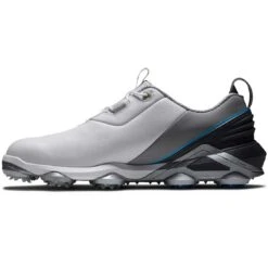 FootJoy Tour Alpha Golf Shoes White/Grey/Blue -Elite Golf Shop footjoy tour alpha golf shoes white grey blue side itempicture