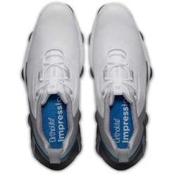 FootJoy Tour Alpha Golf Shoes White/Grey/Blue -Elite Golf Shop footjoy tour alpha golf shoes white grey blue top itempicture
