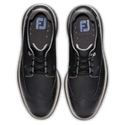FootJoy Traditions Wing Tip Golf Shoes Black/Blue/Grey -Elite Golf Shop footjoy traditions wing tip golf shoes black blue grey top itempicture