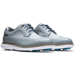 FootJoy Traditions Wing Tip Golf Shoes Grey/Navy/Red -Elite Golf Shop footjoy traditions wing tip golf shoes grey navy red pair itempicture
