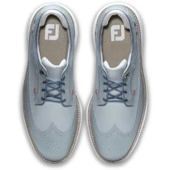FootJoy Traditions Wing Tip Golf Shoes Grey/Navy/Red -Elite Golf Shop footjoy traditions wing tip golf shoes grey navy red top itempicture