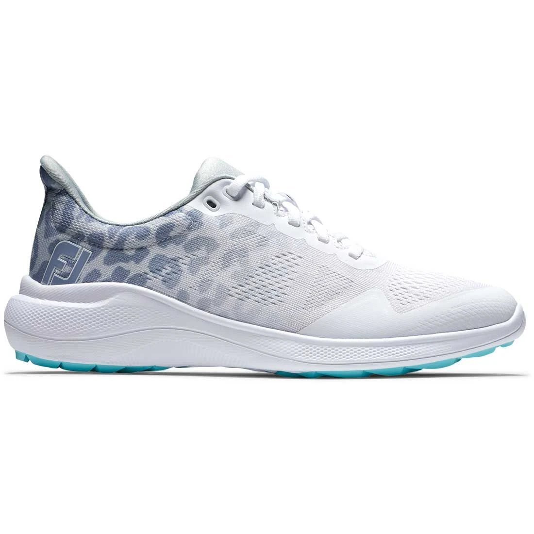 FootJoy Women's FJ Flex Golf Shoes White/Leopard 3 FootJoy Women's FJ Flex Golf Shoes White/Leopard