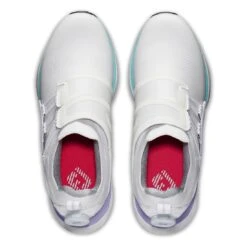 FootJoy Women's HyperFlex BOA Golf Shoes White/Purple -Elite Golf Shop footjoy womens hyperflex boa golf shoes white purple 98170 top itempicture
