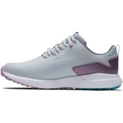FootJoy Women's Performa Golf Shoes Light Grey/Purple -Elite Golf Shop footjoy womens performa golf shoes light grey purple 99204 spine itempicture