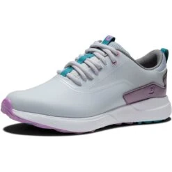FootJoy Women's Performa Golf Shoes Light Grey/Purple -Elite Golf Shop footjoy womens performa golf shoes light grey purple 99204 toe itempicture