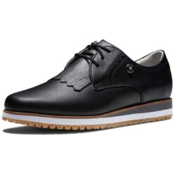 FootJoy Women's Sport Retro Golf Shoes Black/Black -Elite Golf Shop footjoy womens sport retro golf shoes black toe itempicture