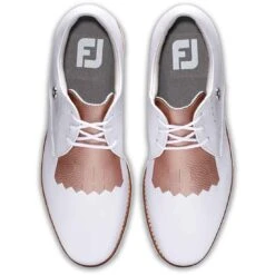 FootJoy Women's Sport Retro Golf Shoes White/Pink -Elite Golf Shop footjoy womens sport retro golf shoes white pink top itempicture