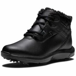 FootJoy Women's Stormwalker Golf Boots Black -Elite Golf Shop footjoy womens stormwalker golf boots 98831 black front itempicture