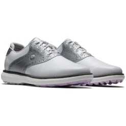 FootJoy Women's Traditions SL Golf Shoes White/Silver 13 FootJoy Women's Traditions SL Golf Shoes White/Silver -Elite Golf Shop footjoy womens traditions sl golf shoes white silver 97897 pair itempicture