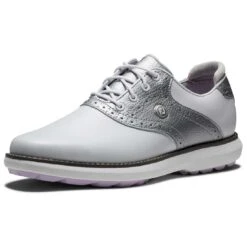 FootJoy Women's Traditions SL Golf Shoes White/Silver 11 FootJoy Women's Traditions SL Golf Shoes White/Silver -Elite Golf Shop footjoy womens traditions sl golf shoes white silver 97897 toe itempicture