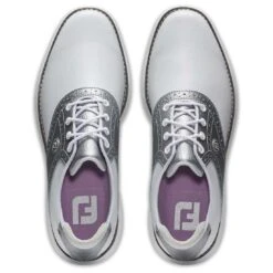 FootJoy Women's Traditions SL Golf Shoes White/Silver 14 FootJoy Women's Traditions SL Golf Shoes White/Silver -Elite Golf Shop footjoy womens traditions sl golf shoes white silver 97897 top itempicture