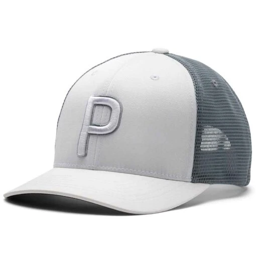 Puma Trucker P 110 Snapback Hat -Elite Golf Shop golf hat puma trucker p 110 snapback hat white itempicture