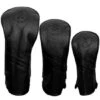 Pro Active Sports Vintage 3-Pack Headcovers -Elite Golf Shop golf headcovers pro active sports vintage3 pack headcover black black itempicture