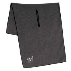 Team Effort MLB 19 X 41 Grey Microfiber Towel -Elite Golf Shop mcarthur sports mlb grey microfiber towel milwaukee brewers