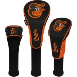 Team Effort MLB Set Of 3 Headcovers -Elite Golf Shop mcarthur sports mlb set of 3 headcovers baltimore orioles 1