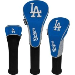 Team Effort MLB Set Of 3 Headcovers -Elite Golf Shop mcarthur sports mlb set of 3 headcovers los angeles dodgers