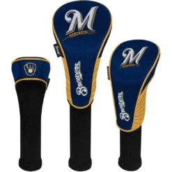 Team Effort MLB Set Of 3 Headcovers -Elite Golf Shop mcarthur sports mlb set of 3 headcovers milwaukee brewers