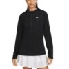 Nike Women's Dri-FIT UV Advantage Half-Zip Pullover -Elite Golf Shop nike womens dri fit club half zip uv pullover black front itempicture