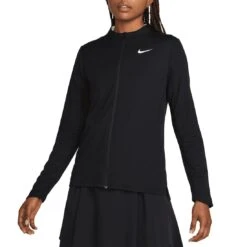 Nike Women's Dri-FIT UV Advantage Full-Zip Jacket 6 Nike Women's Dri-FIT UV Advantage Full-Zip Jacket -Elite Golf Shop nike womens dri fit club uv full zip jacket black front itempicture