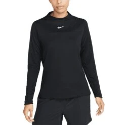 Nike Women's Dri-FIT UV Advantage Mock-Neck Top -Elite Golf Shop nike womens dri fit uv advantage mock neck top black itempicture