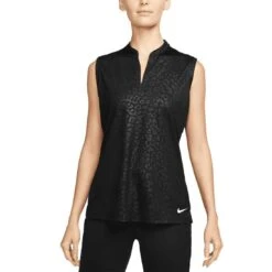 Nike Women's Dri-FIT Victory Embossed Sleeveless Polo 9 Nike Women's Dri-FIT Victory Embossed Sleeveless Polo -Elite Golf Shop nike womens dri fit victory embossed sleeveless polo black itempicture
