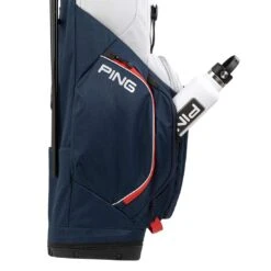 Ping Hoofer Lite Stand Bag -Elite Golf Shop ping 2023 hoofer lite stand bag navy platinum red detail1 itempicture