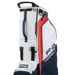 Ping Hoofer Lite Stand Bag -Elite Golf Shop ping 2023 hoofer lite stand bag navy platinum red detail3 itempicture