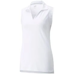 Puma Women's CLOUDSPUN Coast Sleeveless Polo 14 Puma Women's CLOUDSPUN Coast Sleeveless Polo -Elite Golf Shop puma 2022 womens cloudspun coast sleeveless polo white itempicture