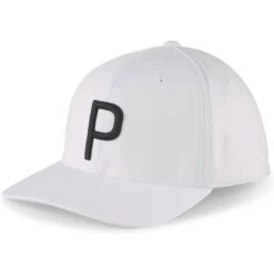 Puma P Snapback Hat -Elite Golf Shop puma 2023 p snapback hat white black itempicture