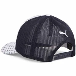 Puma Palms Trucker Hat -Elite Golf Shop puma 2023 palms trucker hat white deep navy back itempicture