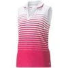 Puma Women's MATTR Stripe Sleeveless Polo -Elite Golf Shop puma 2023 womens mattr stripe sleeveless polo orchid shadow itempicture