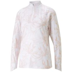 Puma Women's YOU-V Palm Quarter Zip 7 Puma Women's YOU-V Palm Quarter Zip -Elite Golf Shop puma 2023 womens you v palm quarter zip rose dust itempicture